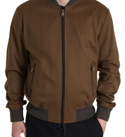 Dolce &amp; Gabbana Elegante bomber in cashmere marrone