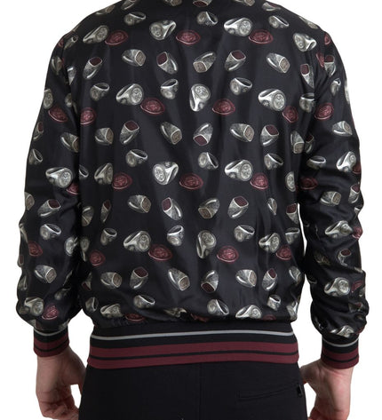 Dolce & Gabbana Elegant Silk Crewneck Pullover - Black Multicolor