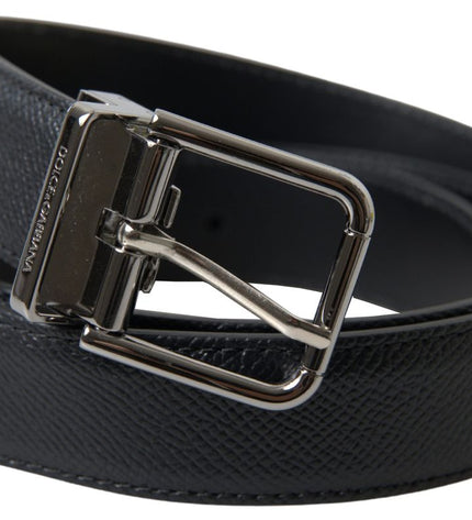 Dolce & Gabbana Elegant Black Leather Designer Belt