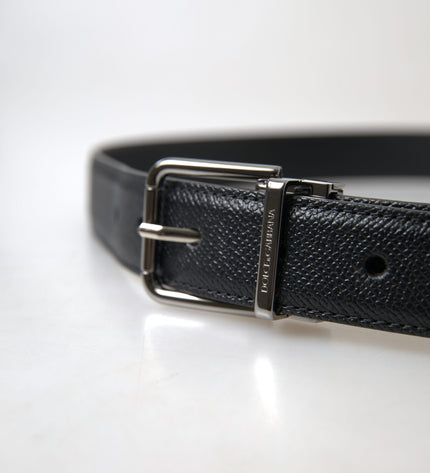 Dolce & Gabbana Elegant Black Leather Designer Belt