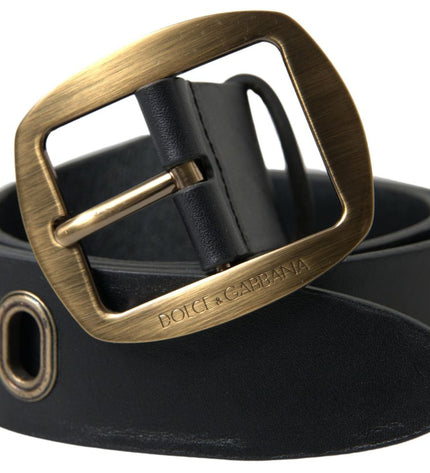 Dolce & Gabbana Sleek Italian Leather Belt with Metal Buckle