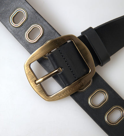 Dolce & Gabbana Sleek Italian Leather Belt with Metal Buckle