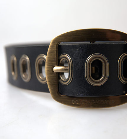 Dolce & Gabbana Sleek Italian Leather Belt with Metal Buckle