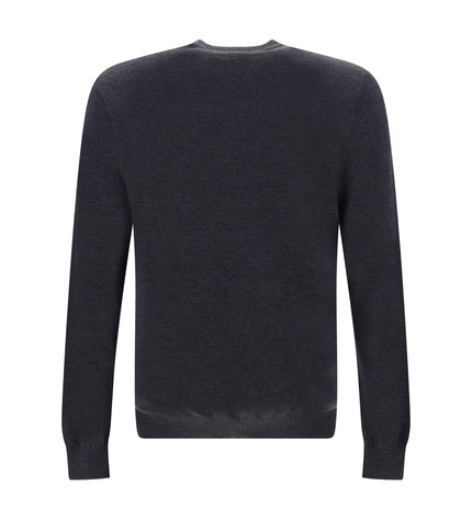 Fendi Chic Grey Wool Iconic Logo Sweater