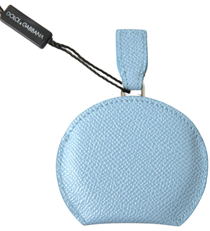 Dolce & Gabbana Elegant Leather Mirror Holder in Light Blue