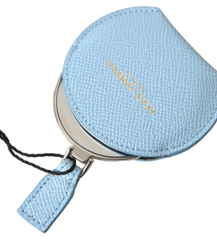 Dolce & Gabbana Elegant Leather Mirror Holder in Light Blue