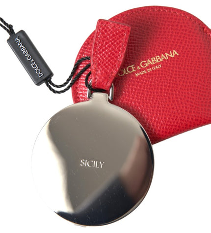 Dolce & Gabbana Elegant Red Leather Mirror Holder