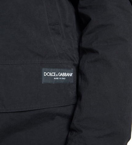 Dolce & Gabbana Elegant Black Hooded Trench Coat