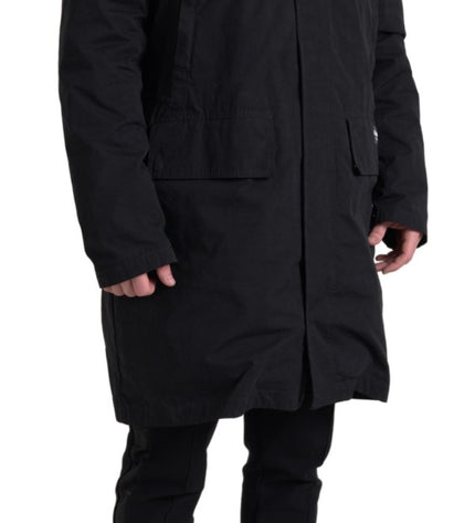 Dolce & Gabbana Elegant Black Hooded Trench Coat