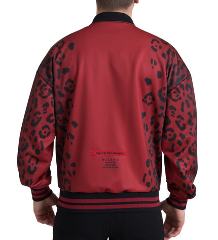 Dolce &amp; Gabbana Kırmızı Leopar Desenli Bomber Ceket