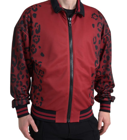 Dolce &amp; Gabbana Kırmızı Leopar Desenli Bomber Ceket