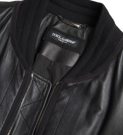 Dolce &amp; Gabbana Elegante bomber in pelle nera