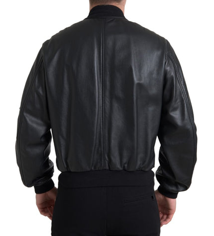 Dolce &amp; Gabbana Elegante bomber in pelle nera