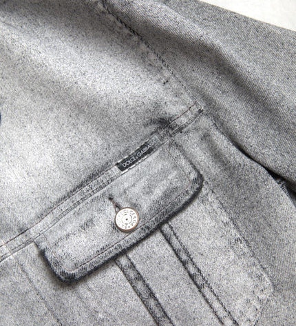 Dolce & Gabbana Elegant Gray Cotton Stretch Denim Jacket