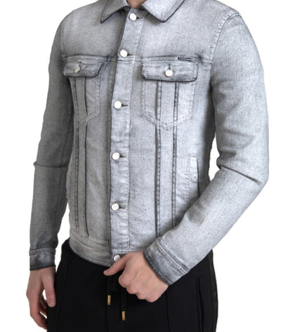 Dolce & Gabbana Elegant Gray Cotton Stretch Denim Jacket