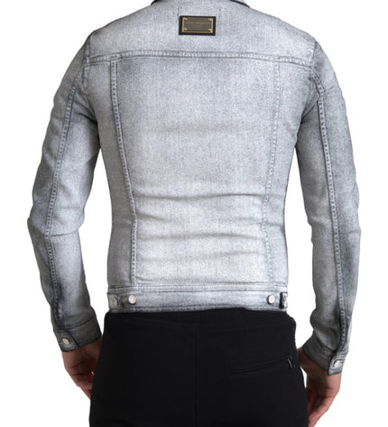 Dolce & Gabbana Elegant Gray Cotton Stretch Denim Jacket