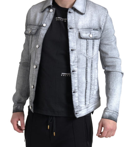 Dolce & Gabbana Elegant Gray Cotton Stretch Denim Jacket