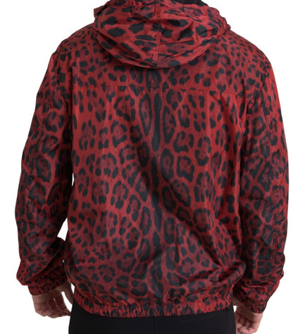 Dolce &amp; Gabbana Bomber con cappuccio leopardato rosso