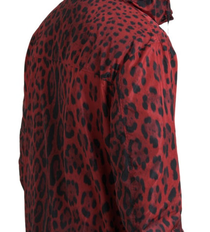 Dolce &amp; Gabbana Bomber con cappuccio leopardato rosso