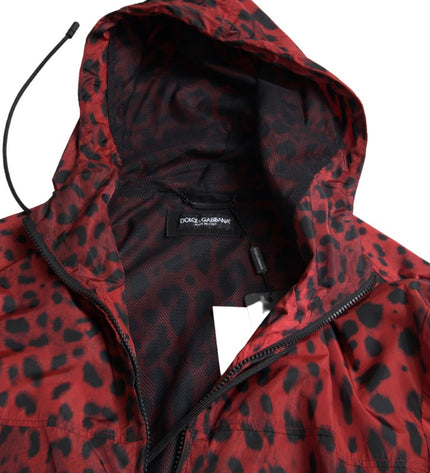 Dolce &amp; Gabbana Bomber con cappuccio leopardato rosso