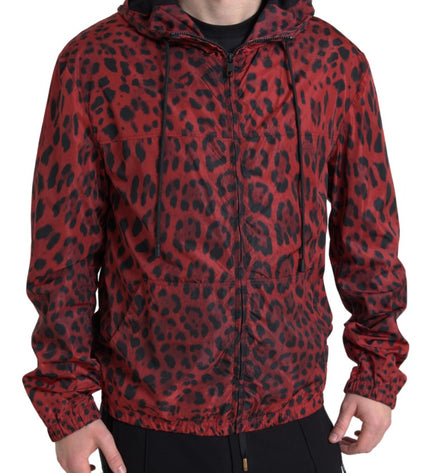 Dolce &amp; Gabbana Bomber con cappuccio leopardato rosso