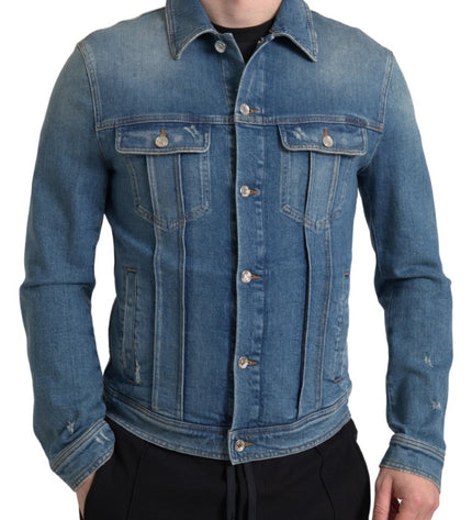 Dolce & Gabbana Elegant Blue Denim Stretch Jacket