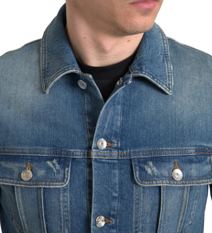 Dolce & Gabbana Elegant Blue Denim Stretch Jacket