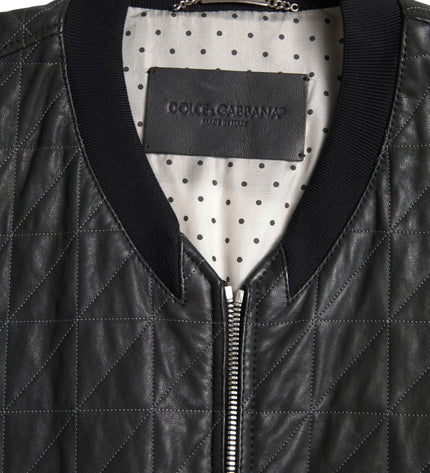 Dolce &amp; Gabbana Elegante bomber in pelle nera