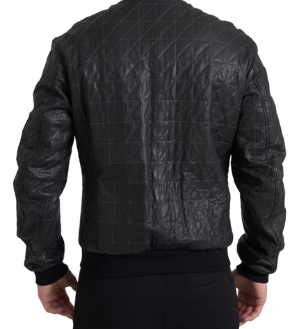 Dolce &amp; Gabbana Elegante bomber in pelle nera