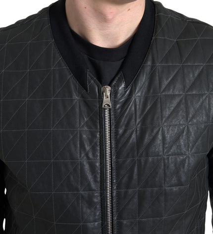 Dolce &amp; Gabbana Elegante bomber in pelle nera