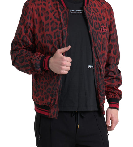 Dolce &amp; Gabbana Bomber con stampa leopardata rossa