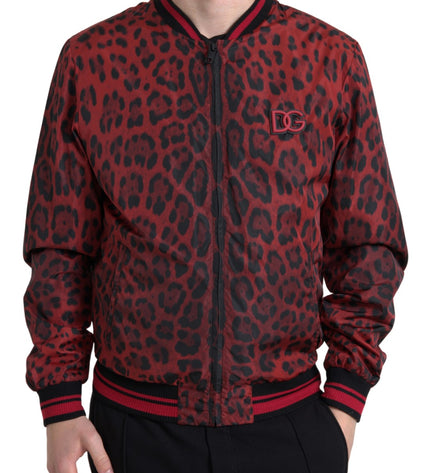 Dolce &amp; Gabbana Kırmızı Leopar Desenli Bomber Ceket