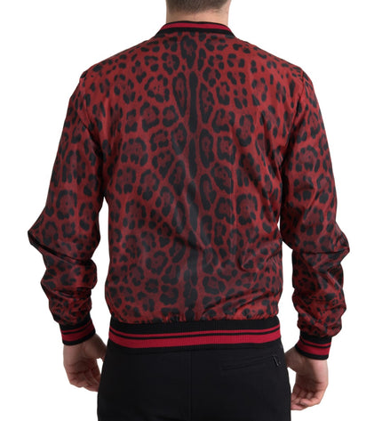 Dolce &amp; Gabbana Kırmızı Leopar Desenli Bomber Ceket