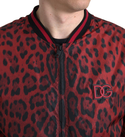 Dolce &amp; Gabbana Kırmızı Leopar Desenli Bomber Ceket