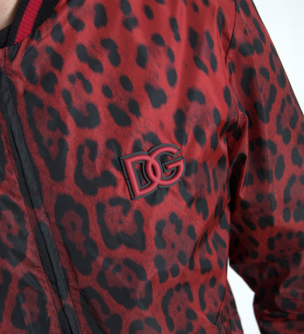 Dolce &amp; Gabbana Kırmızı Leopar Desenli Bomber Ceket