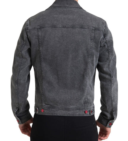 Dolce & Gabbana Elegant Gray Stretch Denim Jacket