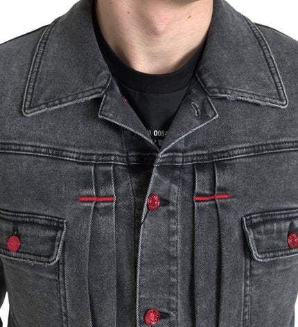 Dolce & Gabbana Elegant Gray Stretch Denim Jacket