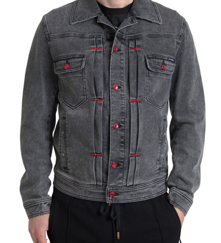 Dolce & Gabbana Elegant Gray Stretch Denim Jacket