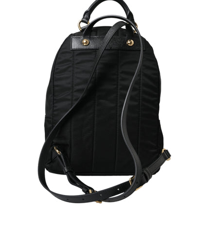 Dolce & Gabbana Elegant Black Gold Detail Backpack