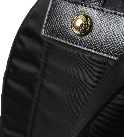 Dolce & Gabbana Elegant Black Gold Detail Backpack