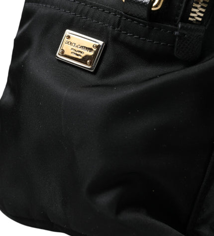 Dolce & Gabbana Elegant Black Gold Detail Backpack