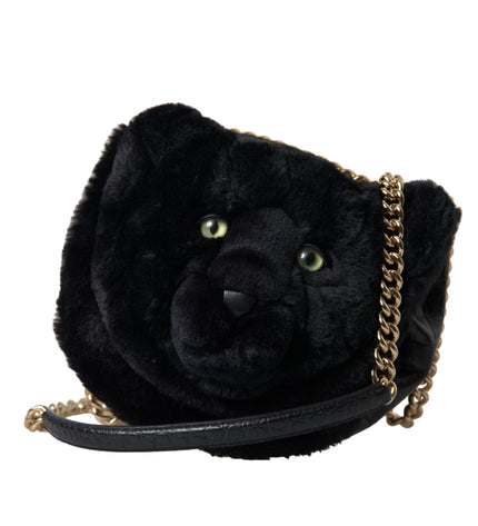 Dolce & Gabbana Exquisite Croc-Embossed Panther Shoulder Bag