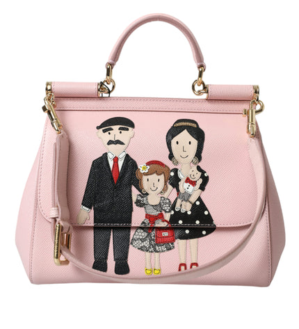 Dolce & Gabbana Chic Pink Sicily Leather Shoulder Bag