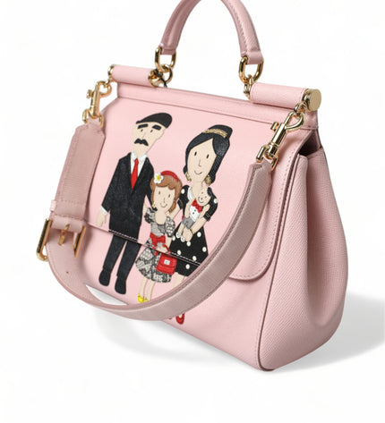 Dolce & Gabbana Chic Pink Sicily Leather Shoulder Bag