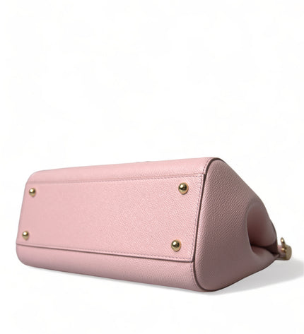 Dolce & Gabbana Chic Pink Sicily Leather Shoulder Bag