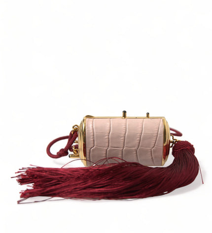 Dolce &amp; Gabbana Mini borsa a specchio in pelle rosa esotica con nappa