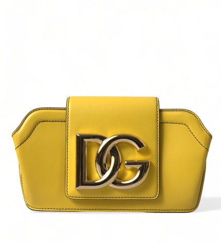 Dolce & Gabbana Exquisite Yellow Leather Eyewear Case