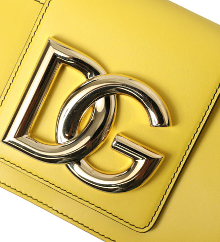 Dolce & Gabbana Exquisite Yellow Leather Eyewear Case