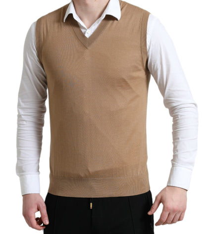 Dolce & Gabbana Elegant Sleeveless V-Neck Wool Sweater