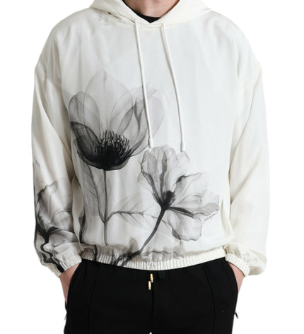 Dolce & Gabbana Elegant Floral Silk Hooded Pullover